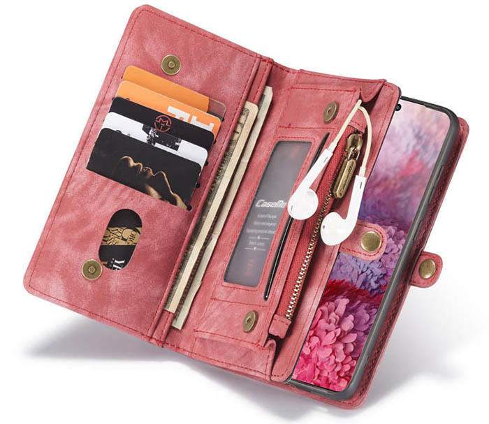 CaseMe Samsung Galaxy S20 Plus Zipper Wallet Magnetic Detachable 2 in 1 Case