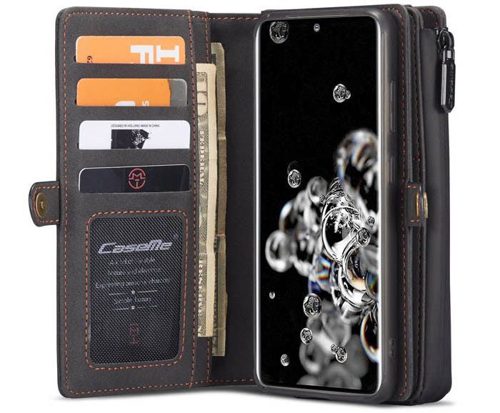 CaseMe Samsung Galaxy S20 Plus Luxury Multi-Functional Zipper Wallet Magnetic Detachable 2 in 1 Folio Case