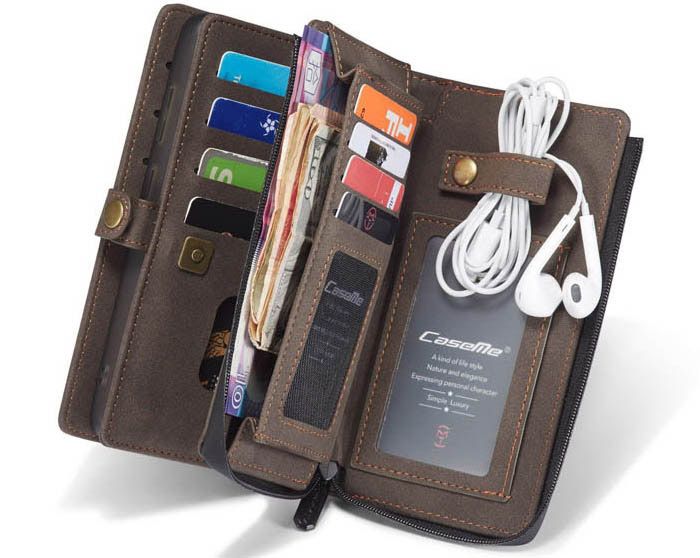 CaseMe Samsung Galaxy S20 Plus Luxury Multi-Functional Zipper Wallet Magnetic Detachable 2 in 1 Folio Case