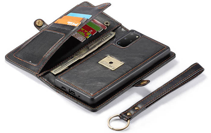 CaseMe Samsung Galaxy S20 Plus Wallet Magnetic Detachable 2 in 1 Case With Wrist Strap