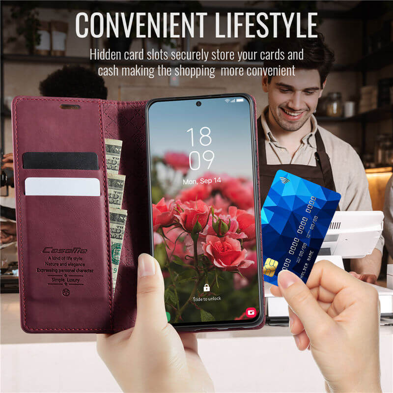 CaseMe Samsung Galaxy S20 Plus Magnetic Wallet Case with RFID Blocking