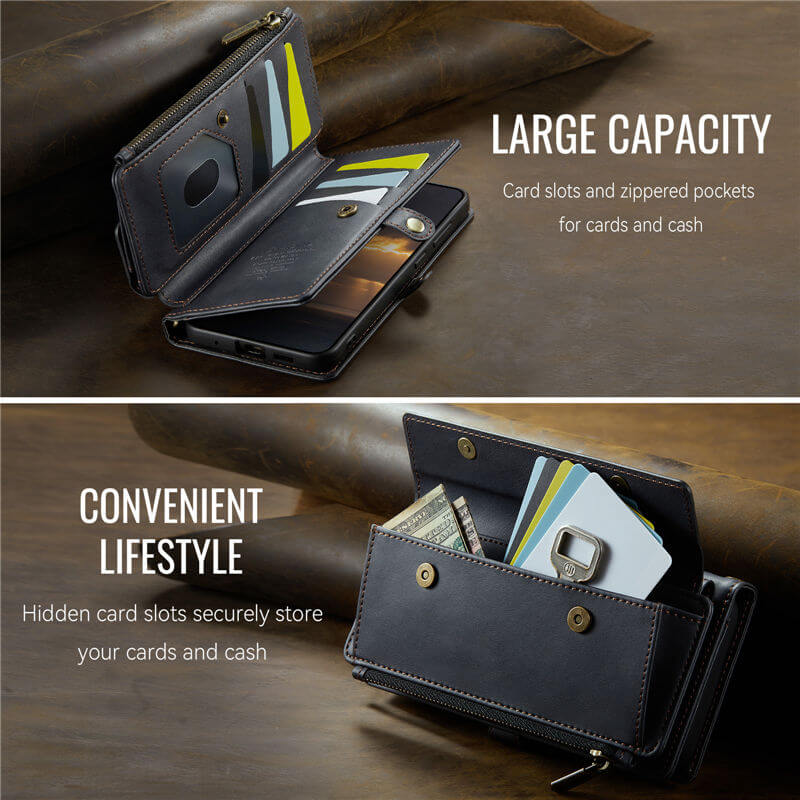 CaseMe Samsung Galaxy S20 Plus Wallet Case – RFID Blocking, 9 Card Slots, Crossbody Strap & Wireless Charging