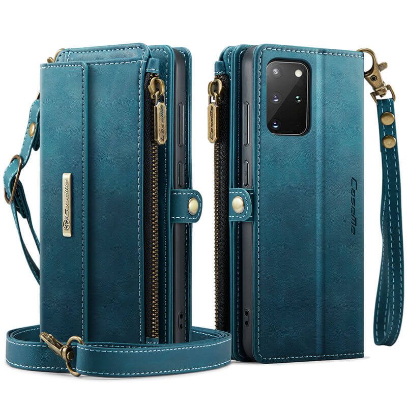 CaseMe Samsung Galaxy S20 Plus Wallet Case – RFID Blocking, 9 Card Slots, Crossbody Strap & Wireless Charging
