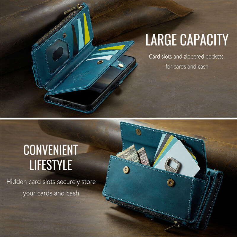 CaseMe Samsung Galaxy S20 Plus Wallet Case – RFID Blocking, 9 Card Slots, Crossbody Strap & Wireless Charging