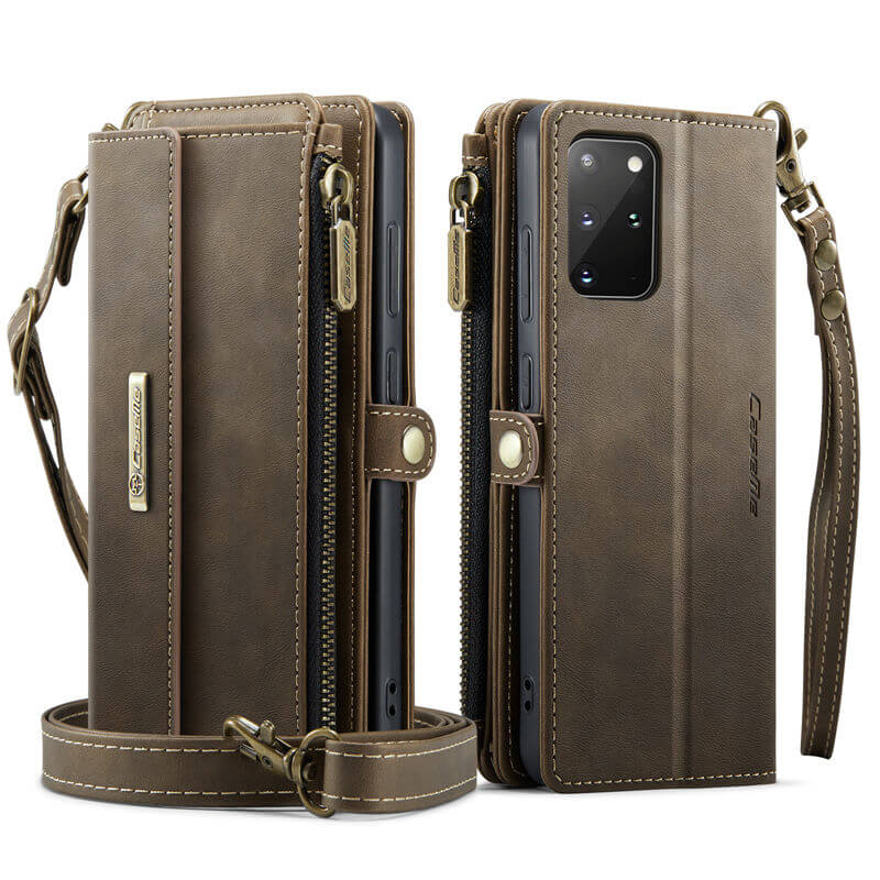 CaseMe Samsung Galaxy S20 Plus Wallet Case – RFID Blocking, 9 Card Slots, Crossbody Strap & Wireless Charging