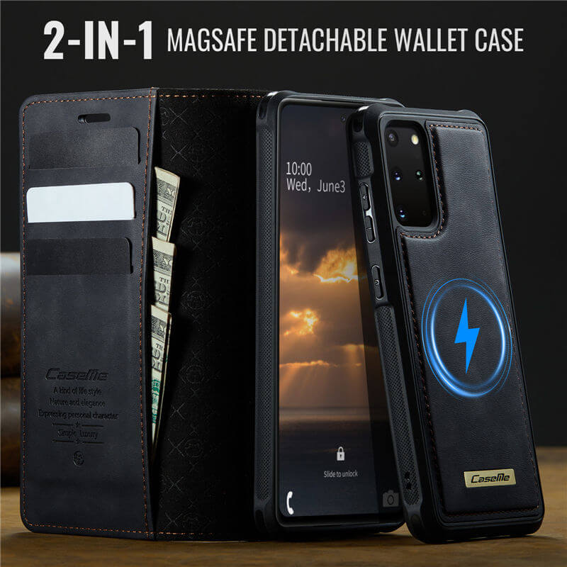 CaseMe Samsung Galaxy S20 Plus 2-in-1 Magnetic Wallet Case with RFID Blocking