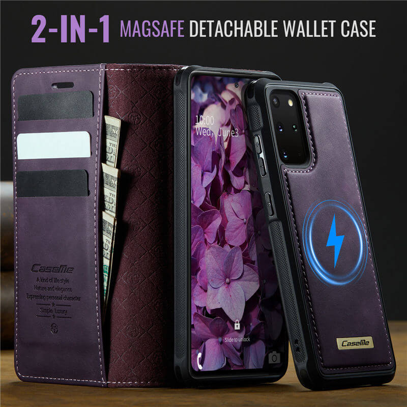 CaseMe Samsung Galaxy S20 Plus 2-in-1 Magnetic Wallet Case with RFID Blocking