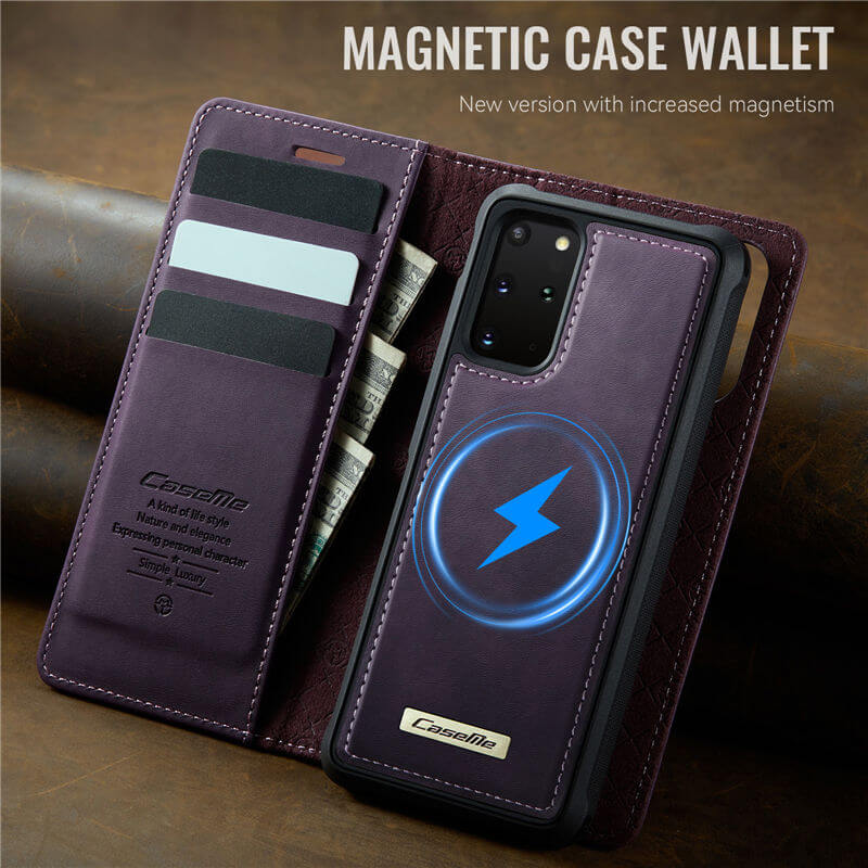 CaseMe Samsung Galaxy S20 Plus 2-in-1 Magnetic Wallet Case with RFID Blocking