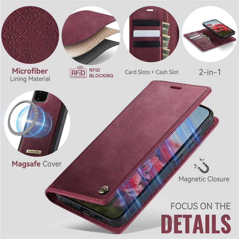 CaseMe Samsung Galaxy S20 Plus 2-in-1 Magnetic Wallet Case with RFID Blocking