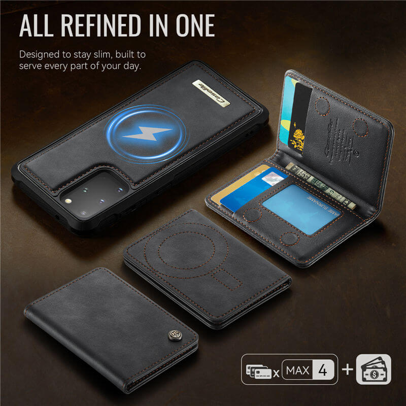 CaseMe Samsung Galaxy S20 Plus 2-in-1 Magnetic Wallet Case