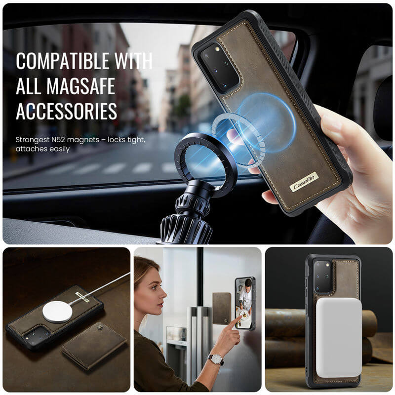 CaseMe Samsung Galaxy S20 Plus 2-in-1 Magnetic Wallet Case