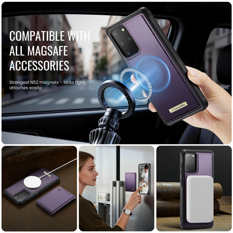 CaseMe Samsung Galaxy S20 Plus 2-in-1 Magnetic Wallet Case