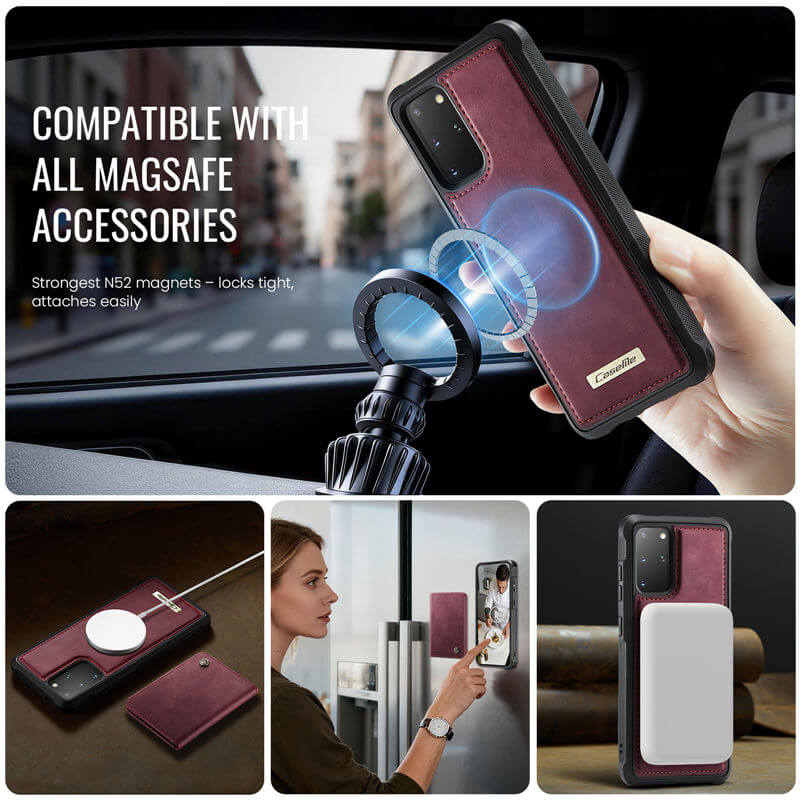 CaseMe Samsung Galaxy S20 Plus 2-in-1 Magnetic Wallet Case