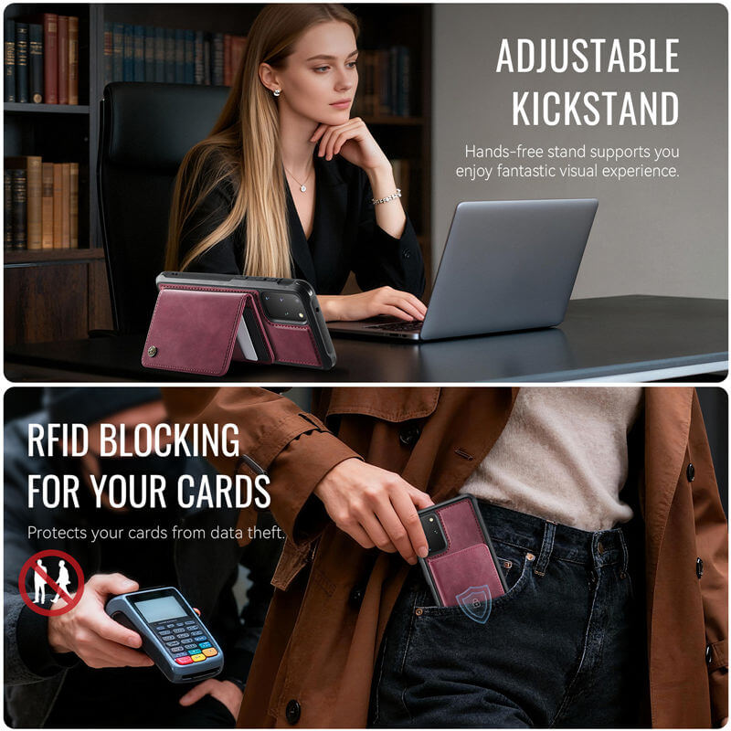 CaseMe Samsung Galaxy S20 Plus 2-in-1 Magnetic Wallet Case