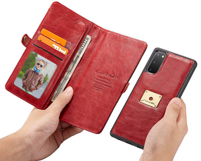 CaseMe Samsung Galaxy S20 Wallet Magnetic Detachable 2 in 1 Case With Wrist Strap
