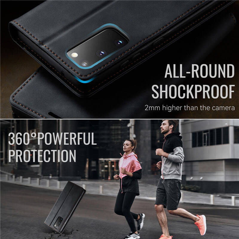CaseMe Samsung Galaxy S20 Magnetic Wallet Case with RFID Blocking