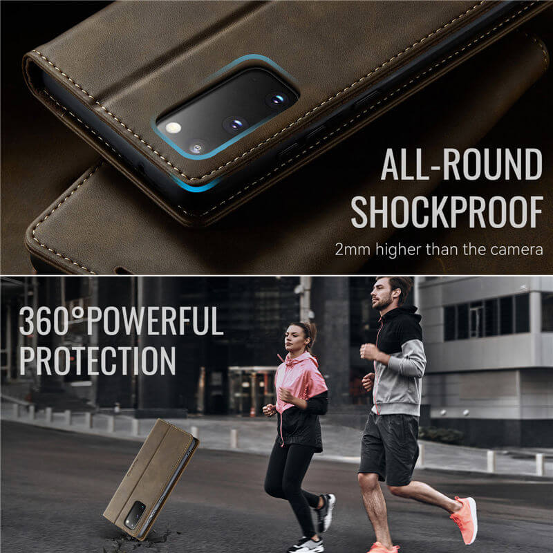 CaseMe Samsung Galaxy S20 Magnetic Wallet Case with RFID Blocking