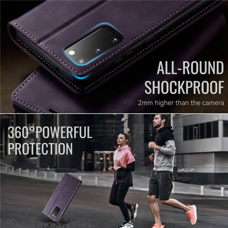 CaseMe Samsung Galaxy S20 Magnetic Wallet Case with RFID Blocking