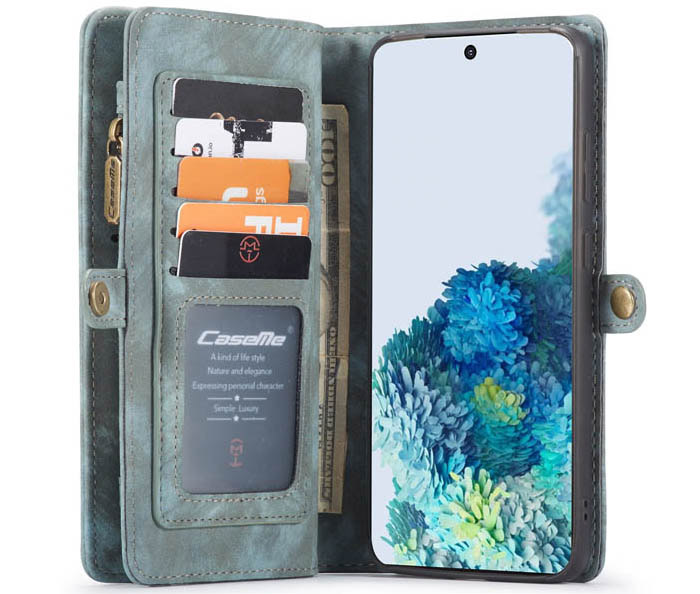 CaseMe Samsung Galaxy S20 Ultra Zipper Wallet Magnetic Detachable 2 in 1 Case