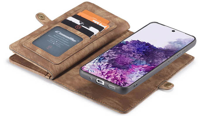 CaseMe Samsung Galaxy S20 Ultra Zipper Wallet Magnetic Detachable 2 in 1 Case