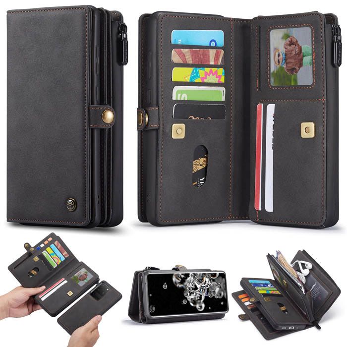 CaseMe Samsung Galaxy S20 Ultra Multi-Functional Wallet Case Black