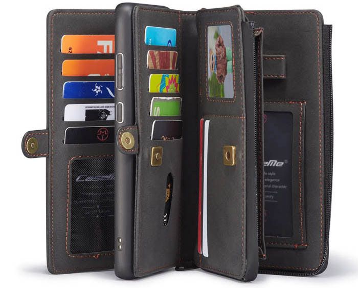 CaseMe Samsung Galaxy S20 Ultra Luxury Multi-Functional Zipper Wallet Magnetic Detachable 2 in 1 Folio Case