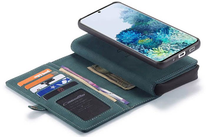 CaseMe Samsung Galaxy S20 Ultra Luxury Multi-Functional Zipper Wallet Magnetic Detachable 2 in 1 Folio Case