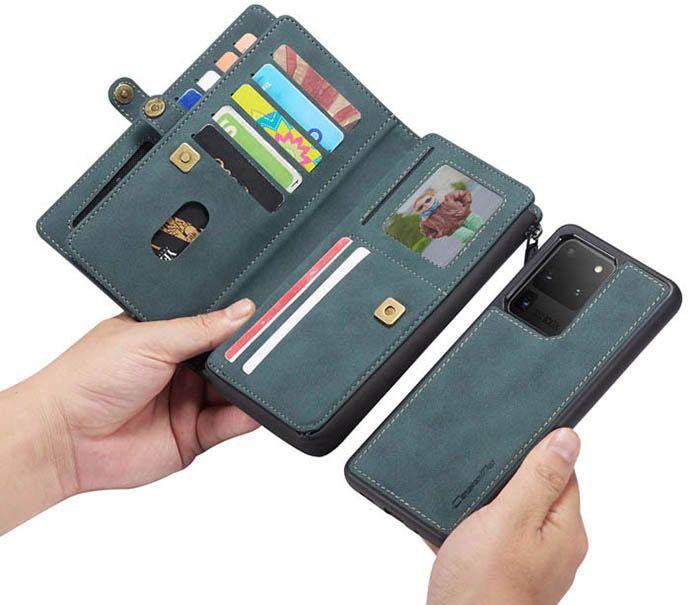 CaseMe Samsung Galaxy S20 Ultra Luxury Multi-Functional Zipper Wallet Magnetic Detachable 2 in 1 Folio Case