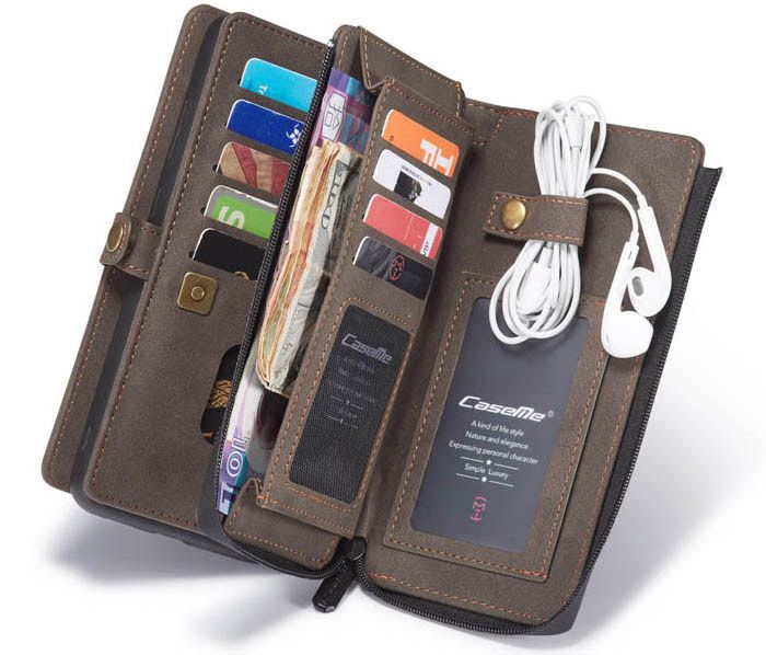CaseMe Samsung Galaxy S20 Ultra Luxury Multi-Functional Zipper Wallet Magnetic Detachable 2 in 1 Folio Case