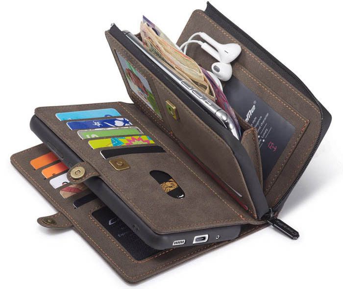 CaseMe Samsung Galaxy S20 Ultra Luxury Multi-Functional Zipper Wallet Magnetic Detachable 2 in 1 Folio Case