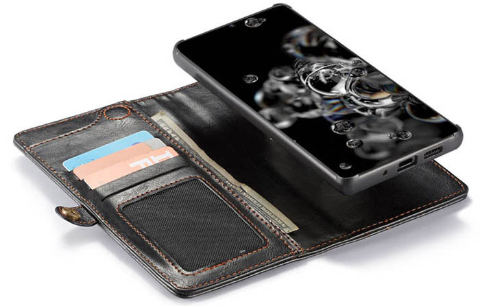 CaseMe Samsung Galaxy S20 Ultra Wallet Magnetic Detachable 2 in 1 Case With Wrist Strap