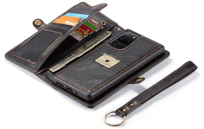 CaseMe Samsung Galaxy S20 Ultra Wallet Magnetic Detachable 2 in 1 Case With Wrist Strap