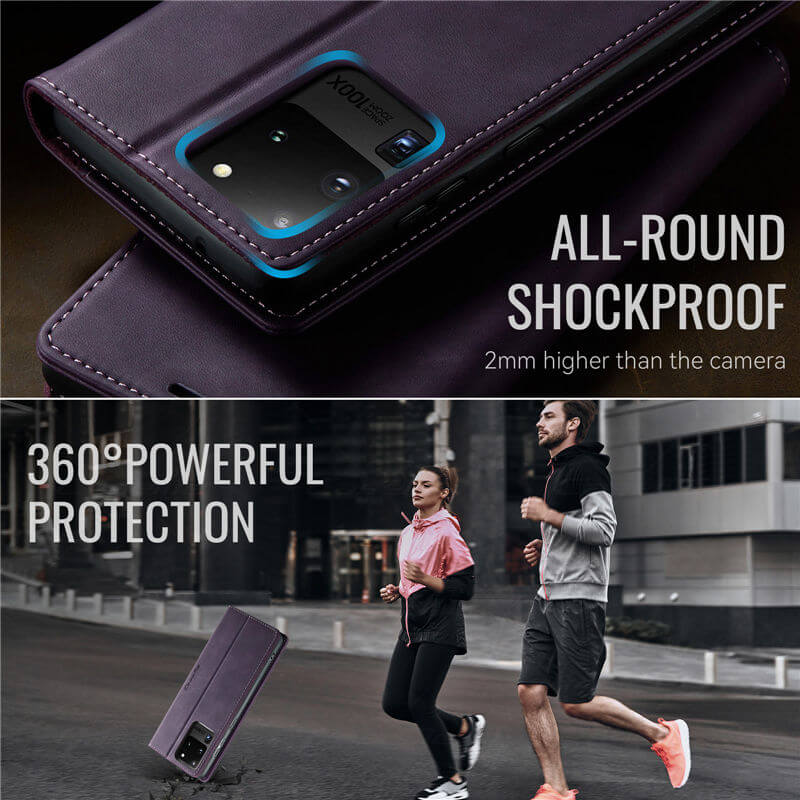 CaseMe Samsung Galaxy S20 Ultra Magnetic Wallet Case with RFID Blocking