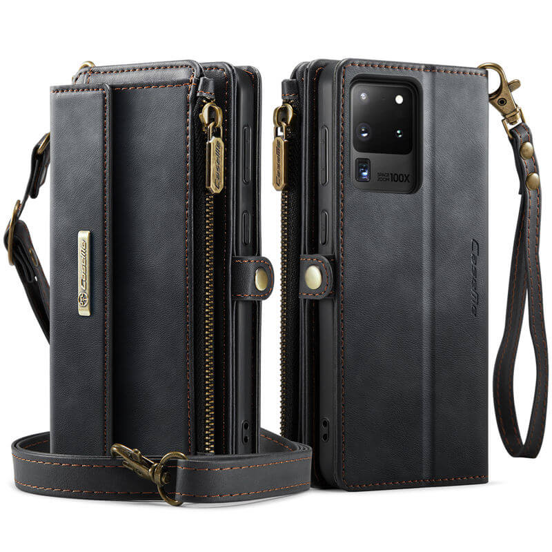 CaseMe Samsung Galaxy S20 Ultra Wallet Case – RFID Blocking, 9 Card Slots, Crossbody Strap & Wireless Charging