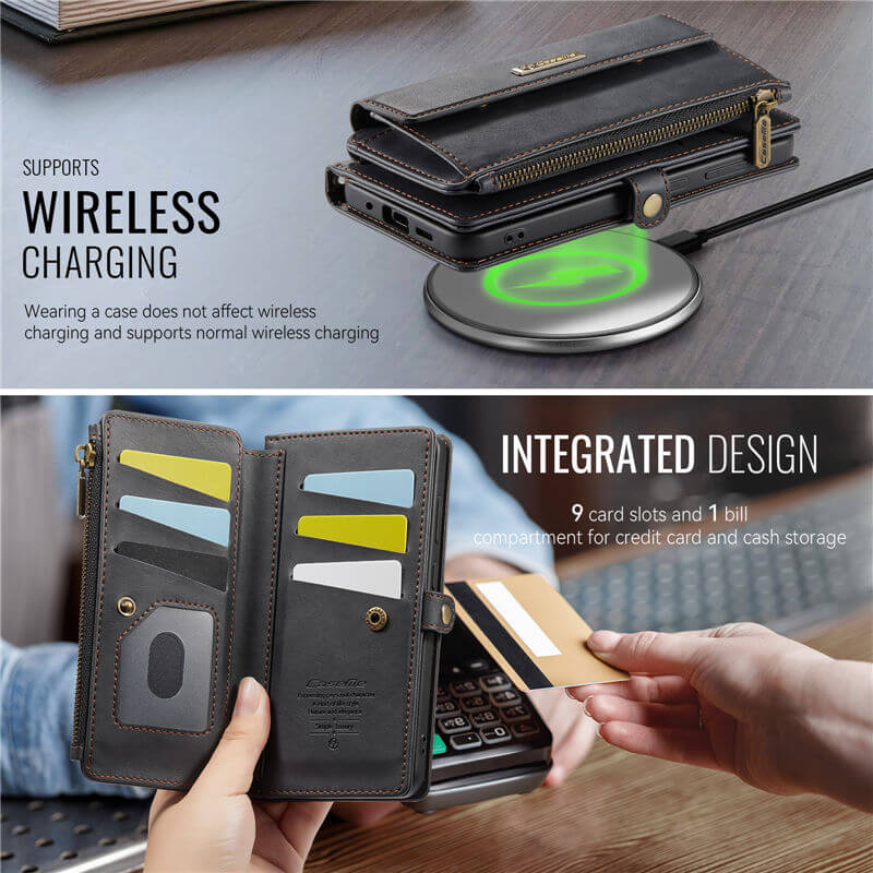 CaseMe Samsung Galaxy S20 Ultra Wallet Case – RFID Blocking, 9 Card Slots, Crossbody Strap & Wireless Charging