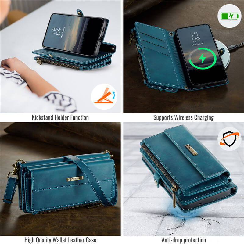 CaseMe Samsung Galaxy S20 Ultra Wallet Case – RFID Blocking, 9 Card Slots, Crossbody Strap & Wireless Charging