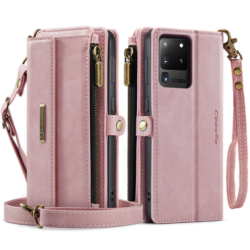 CaseMe Samsung Galaxy S20 Ultra Wallet Case – RFID Blocking, 9 Card Slots, Crossbody Strap & Wireless Charging