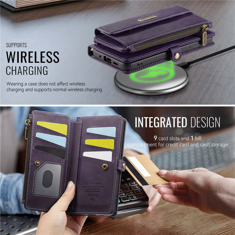 CaseMe Samsung Galaxy S20 Ultra Wallet Case – RFID Blocking, 9 Card Slots, Crossbody Strap & Wireless Charging