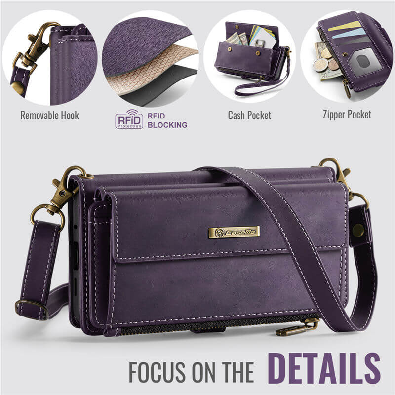 CaseMe Samsung Galaxy S20 Ultra Wallet Case – RFID Blocking, 9 Card Slots, Crossbody Strap & Wireless Charging