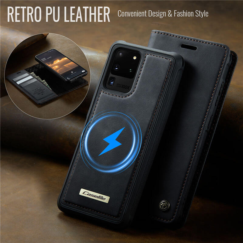 CaseMe Samsung Galaxy S20 Ultra 2-in-1 Magnetic Wallet Case with RFID Blocking