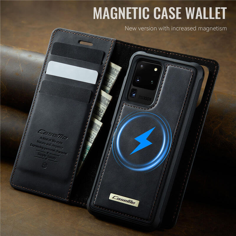 CaseMe Samsung Galaxy S20 Ultra 2-in-1 Magnetic Wallet Case with RFID Blocking