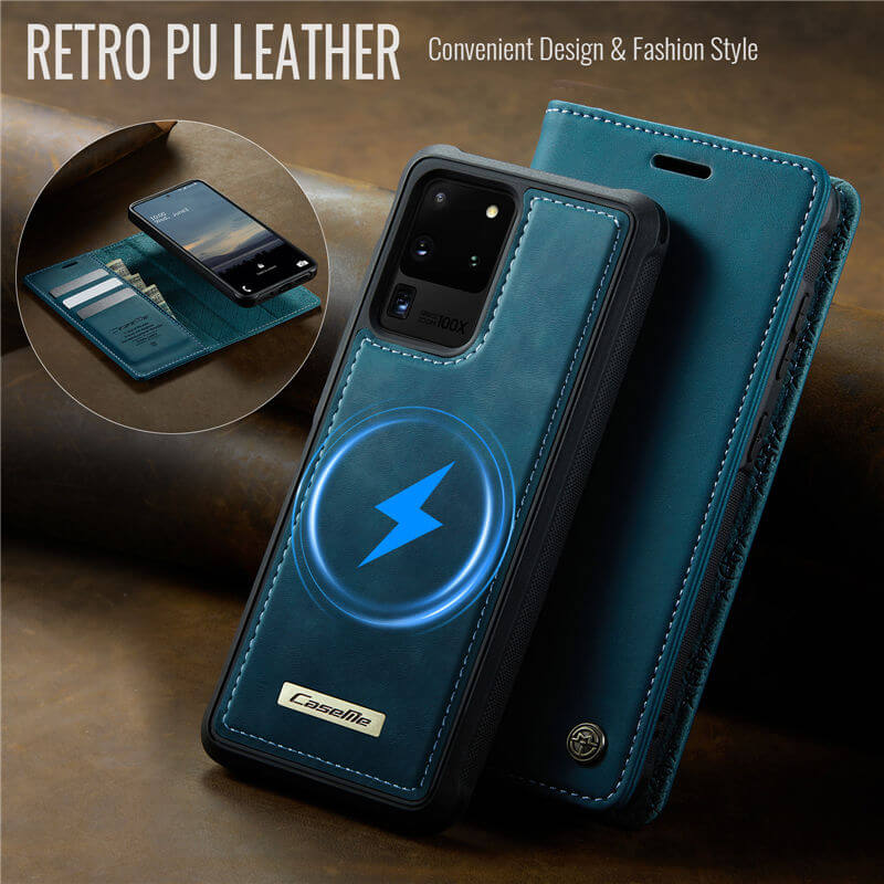 CaseMe Samsung Galaxy S20 Ultra 2-in-1 Magnetic Wallet Case with RFID Blocking
