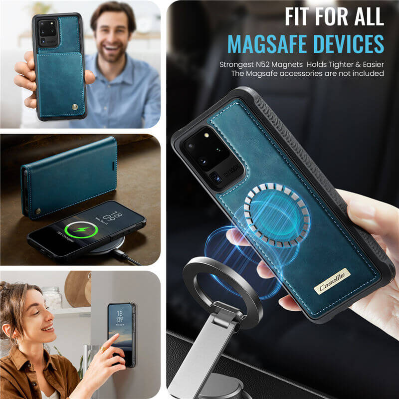 CaseMe Samsung Galaxy S20 Ultra 2-in-1 Magnetic Wallet Case with RFID Blocking