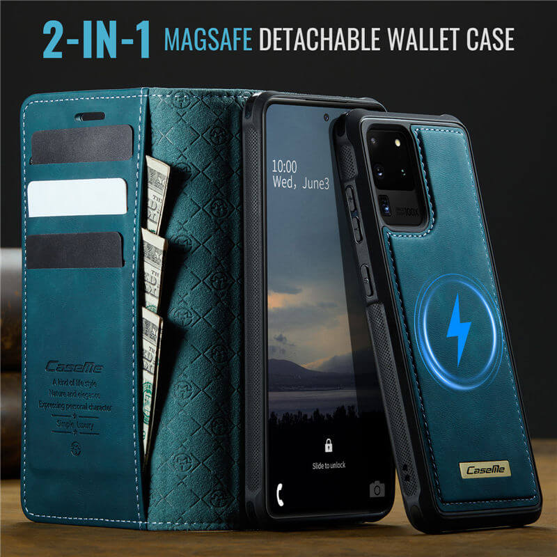 CaseMe Samsung Galaxy S20 Ultra 2-in-1 Magnetic Wallet Case with RFID Blocking