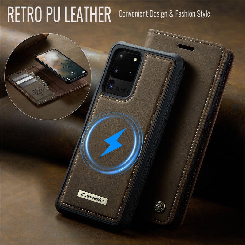 CaseMe Samsung Galaxy S20 Ultra 2-in-1 Magnetic Wallet Case with RFID Blocking
