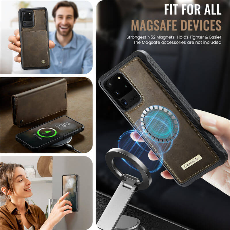 CaseMe Samsung Galaxy S20 Ultra 2-in-1 Magnetic Wallet Case with RFID Blocking