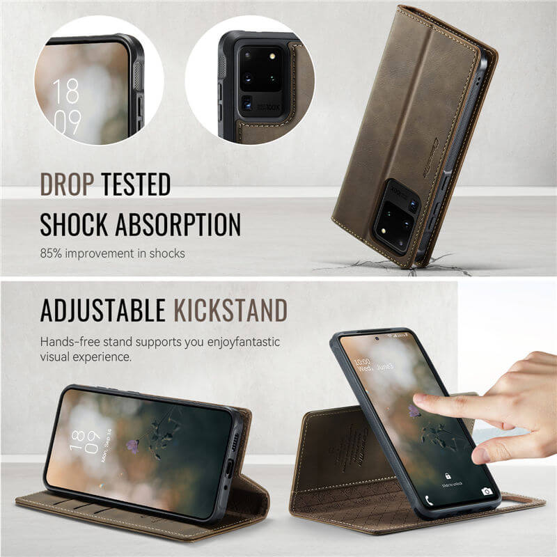 CaseMe Samsung Galaxy S20 Ultra 2-in-1 Magnetic Wallet Case with RFID Blocking