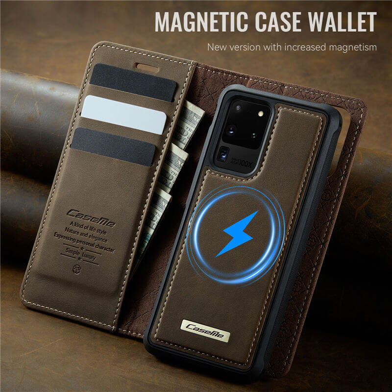 CaseMe Samsung Galaxy S20 Ultra 2-in-1 Magnetic Wallet Case with RFID Blocking
