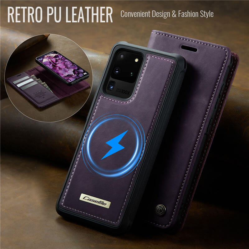 CaseMe Samsung Galaxy S20 Ultra 2-in-1 Magnetic Wallet Case with RFID Blocking