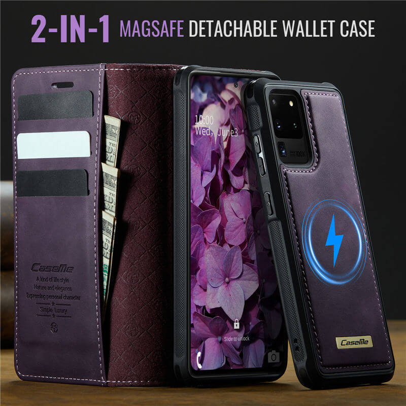 CaseMe Samsung Galaxy S20 Ultra 2-in-1 Magnetic Wallet Case with RFID Blocking